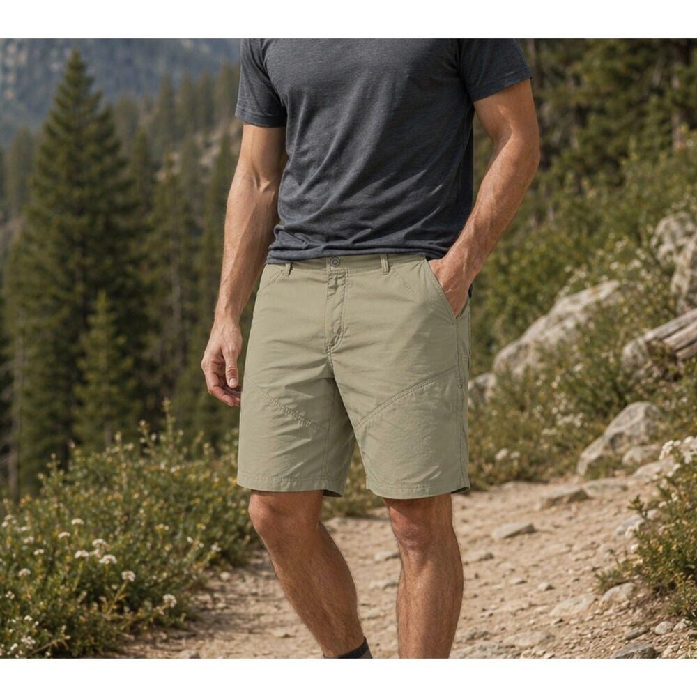 KUHL Renegade Mens Hiking Shorts Khaki Tan Technical Trail Casual Size 40